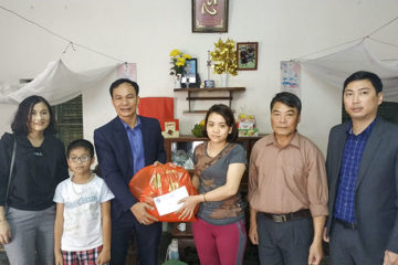 Trường Hữu Nghị T78 thăm, chúc Tết gia đình có hoàn cảnh khó khăn xã Thọ Lộc